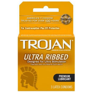 Trojan Ultra Ribbed Condoms 3 Pack
