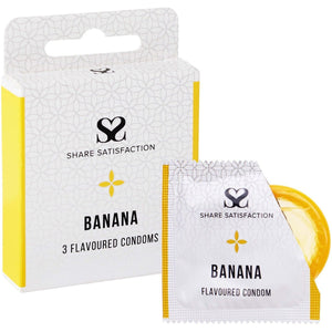 Share Satisfaction Flavoured Condoms Banana 3 Pack