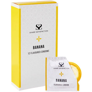Share Satisfaction Flavoured Condoms Banana 12 Pack