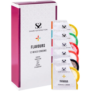 Share Satisfaction Flavoured Condoms Mixed 12 Pack