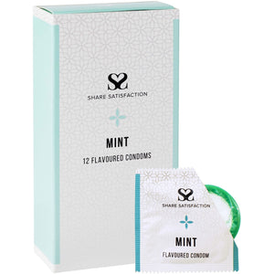 Share Satisfaction Flavoured Condoms Mint 12 Pack